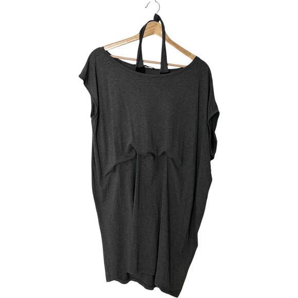 All Saints Pari Draped Grey Soft Jersey Mini Dress (L) - Picture 4 of 11